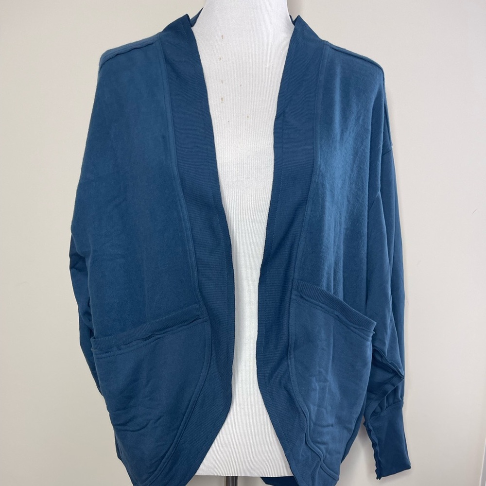 Women's LuLaRoe Kennedy Blue Open-Front Sweater